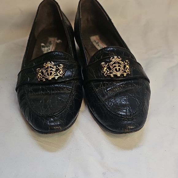 Talbots Black Loafers with Gold Accent - Picture 3 of 8